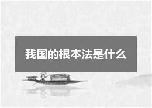 我国的根本法是什么