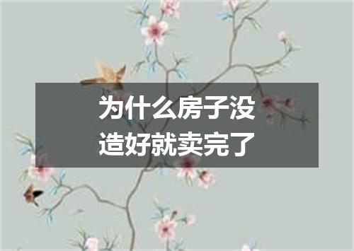 为什么房子没造好就卖完了