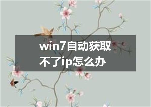 win7自动获取不了ip怎么办