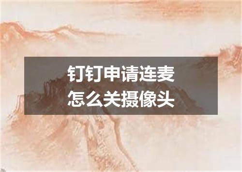 钉钉申请连麦怎么关摄像头