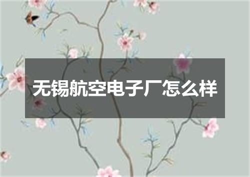 无锡航空电子厂怎么样