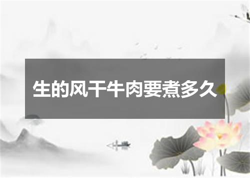 生的风干牛肉要煮多久
