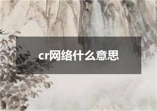 cr网络什么意思