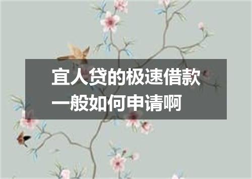 宜人贷的极速借款一般如何申请啊