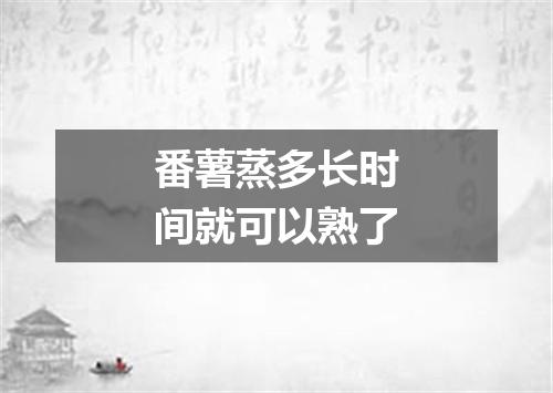 番薯蒸多长时间就可以熟了
