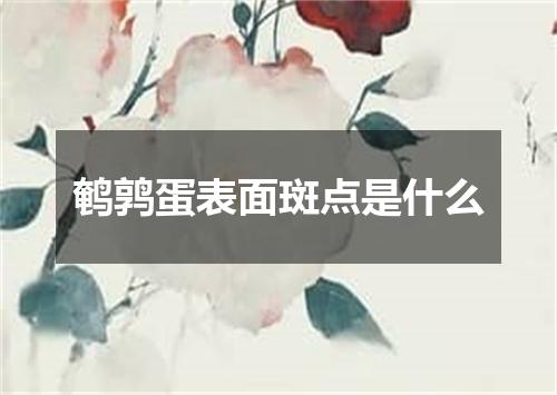 鹌鹑蛋表面斑点是什么