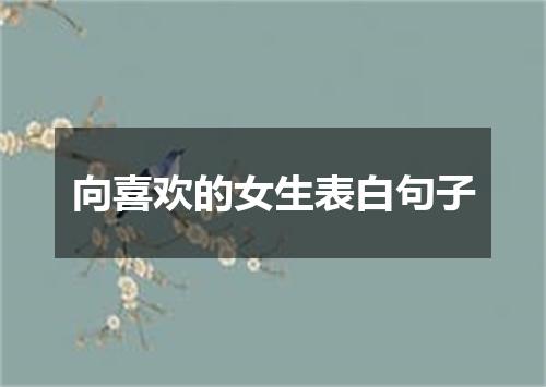 向喜欢的女生表白句子