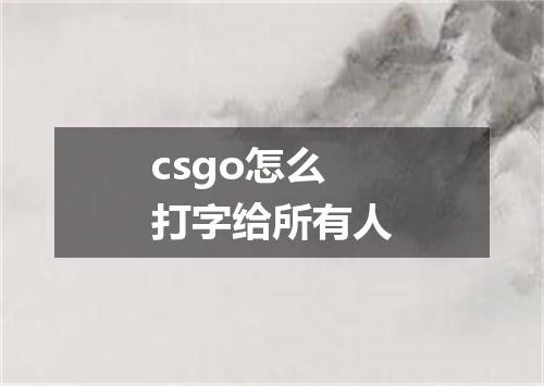 csgo怎么打字给所有人