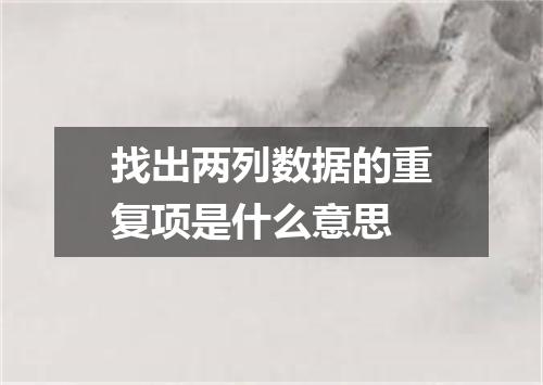 找出两列数据的重复项是什么意思