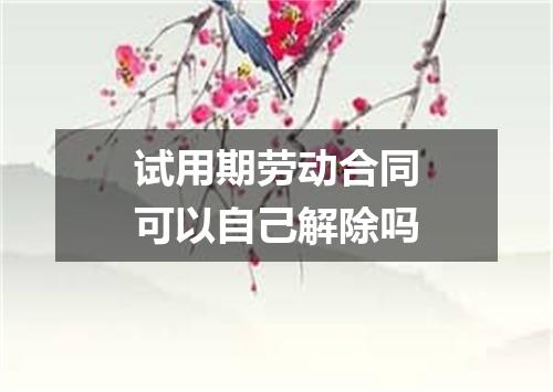 试用期劳动合同可以自己解除吗