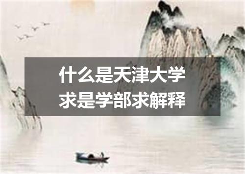 什么是天津大学求是学部求解释