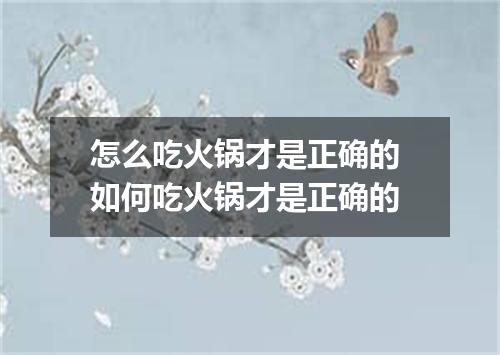 怎么吃火锅才是正确的 如何吃火锅才是正确的