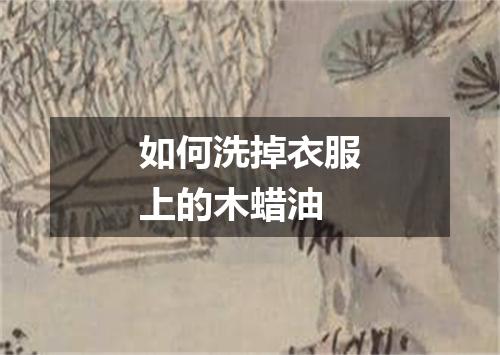 如何洗掉衣服上的木蜡油