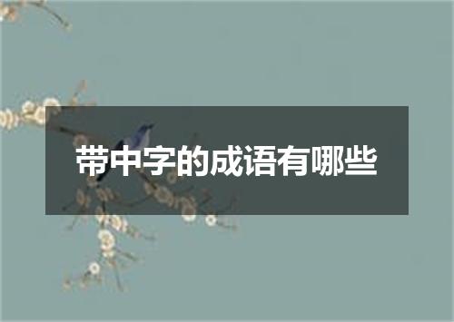 带中字的成语有哪些