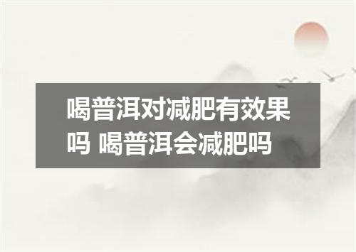 喝普洱对减肥有效果吗 喝普洱会减肥吗