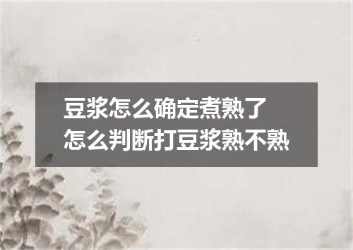 豆浆怎么确定煮熟了 怎么判断打豆浆熟不熟