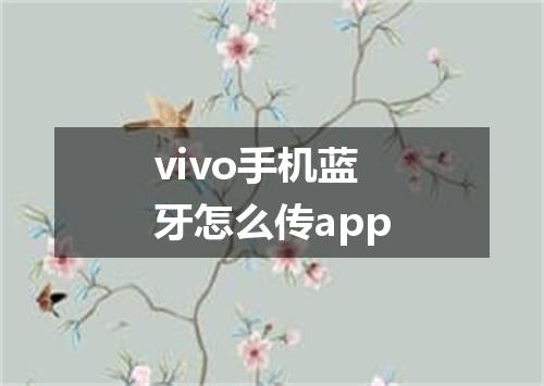 vivo手机蓝牙怎么传app