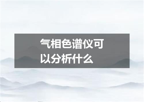 气相色谱仪可以分析什么