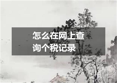 怎么在网上查询个税记录