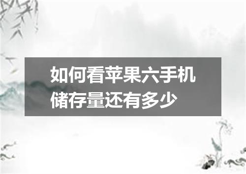 如何看苹果六手机储存量还有多少