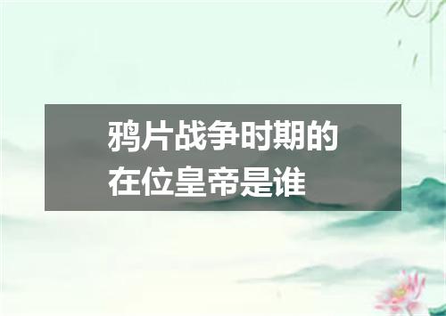 鸦片战争时期的在位皇帝是谁