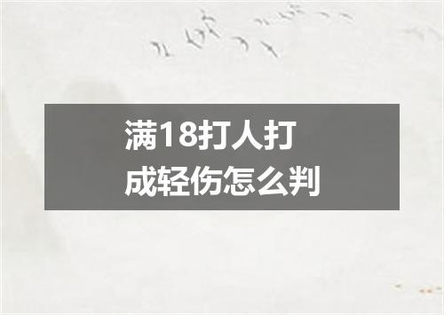 满18打人打成轻伤怎么判