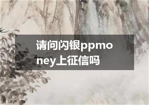请问闪银ppmoney上征信吗