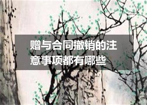 赠与合同撤销的注意事项都有哪些