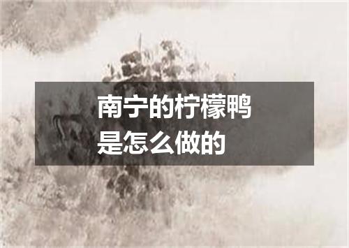 南宁的柠檬鸭是怎么做的