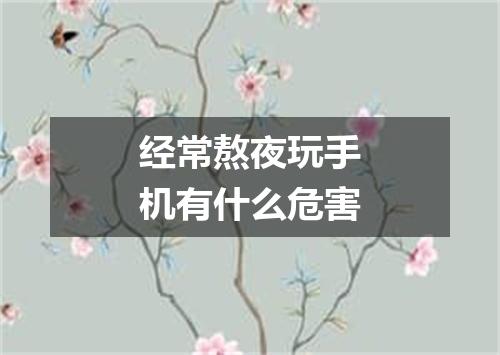 经常熬夜玩手机有什么危害