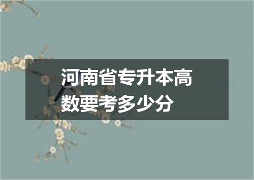 河南省专升本高数要考多少分