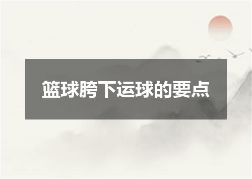 篮球胯下运球的要点