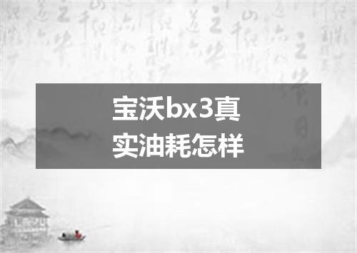 宝沃bx3真实油耗怎样