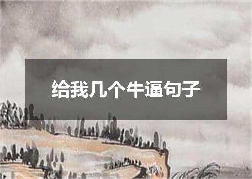 给我几个牛逼句子