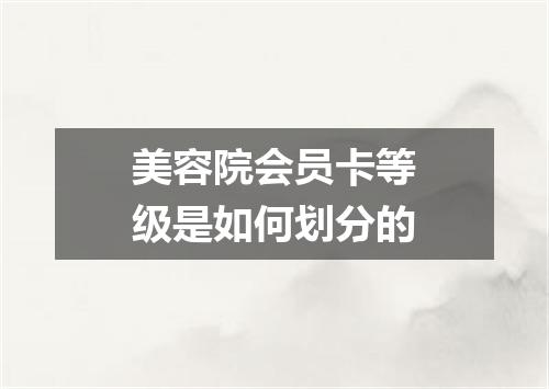 美容院会员卡等级是如何划分的