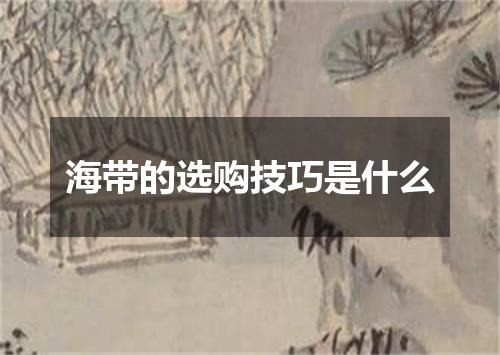 海带的选购技巧是什么