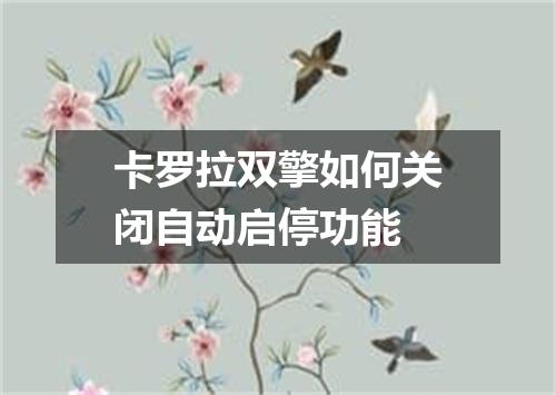 卡罗拉双擎如何关闭自动启停功能