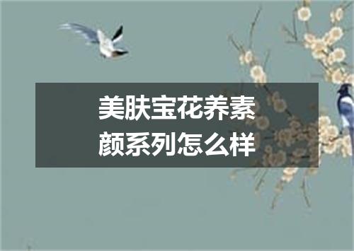 美肤宝花养素颜系列怎么样