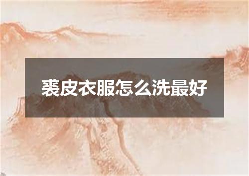 裘皮衣服怎么洗最好