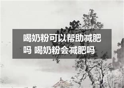 喝奶粉可以帮助减肥吗 喝奶粉会减肥吗