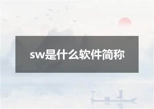 sw是什么软件简称