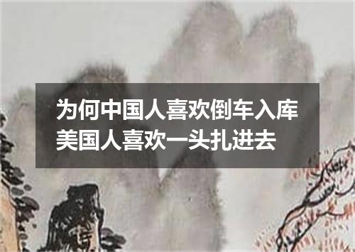 为何中国人喜欢倒车入库美国人喜欢一头扎进去