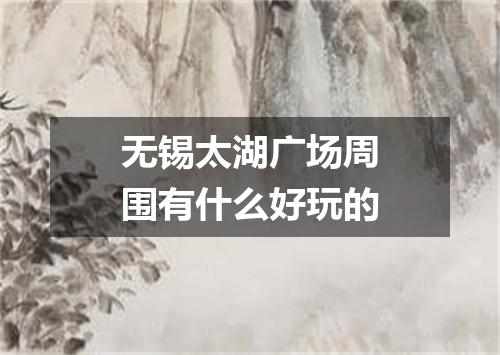无锡太湖广场周围有什么好玩的