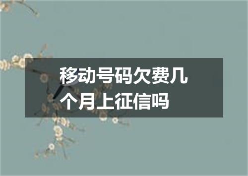 移动号码欠费几个月上征信吗