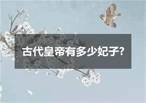 古代皇帝有多少妃子?