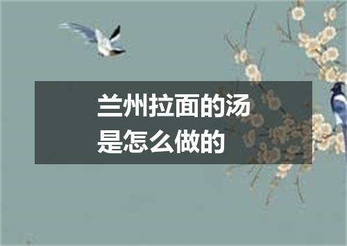 兰州拉面的汤是怎么做的