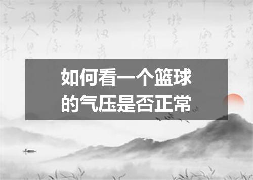 如何看一个篮球的气压是否正常