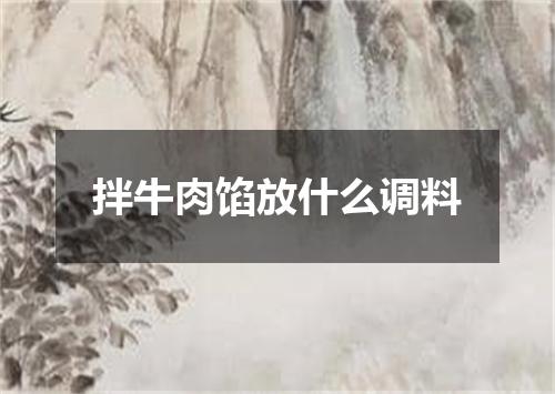 拌牛肉馅放什么调料