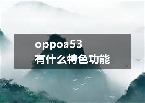 oppoa53有什么特色功能