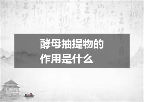 酵母抽提物的作用是什么